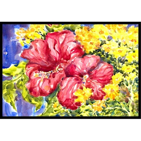 Carolines Treasures Flower - Hibiscus Indoor Or Outdoor Mat - 18 x 27 in. 6056MAT